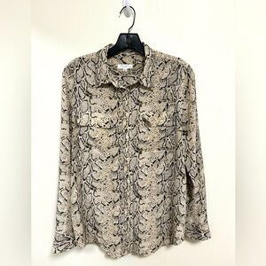 EQUIPMENT signature slim-fit snakeskin print silk shirt